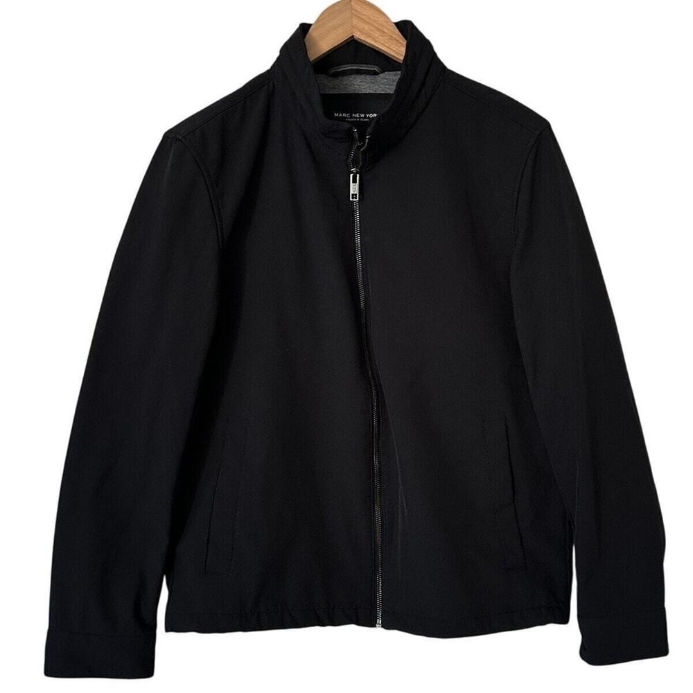 Marc‎ New York Andrew Marc Finn Bonded Mens Jacket Size Small All Weather Black